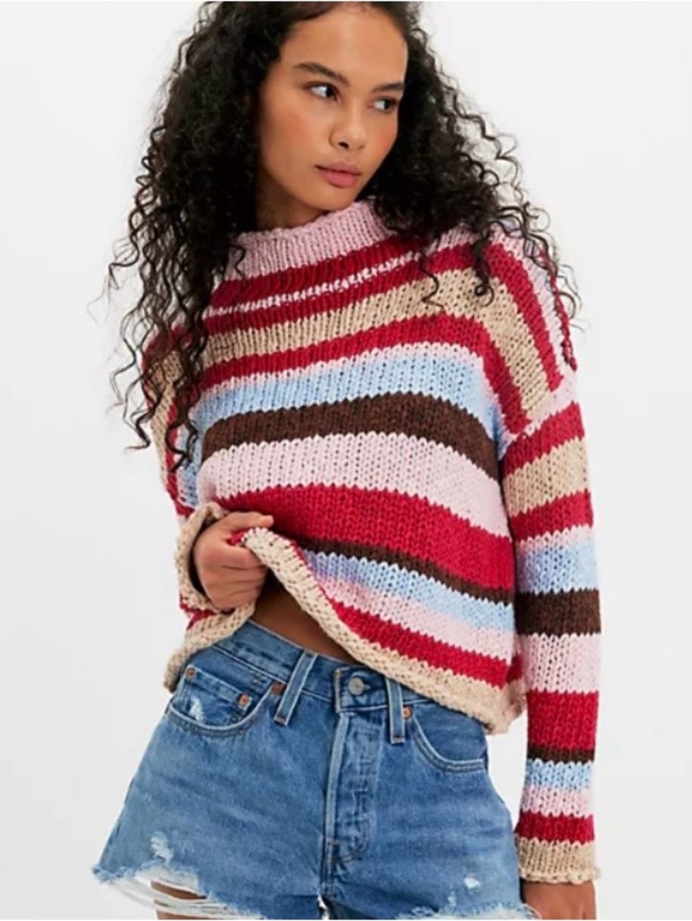 Free People Opal Rollneck Knit Stripe Sweater Size S